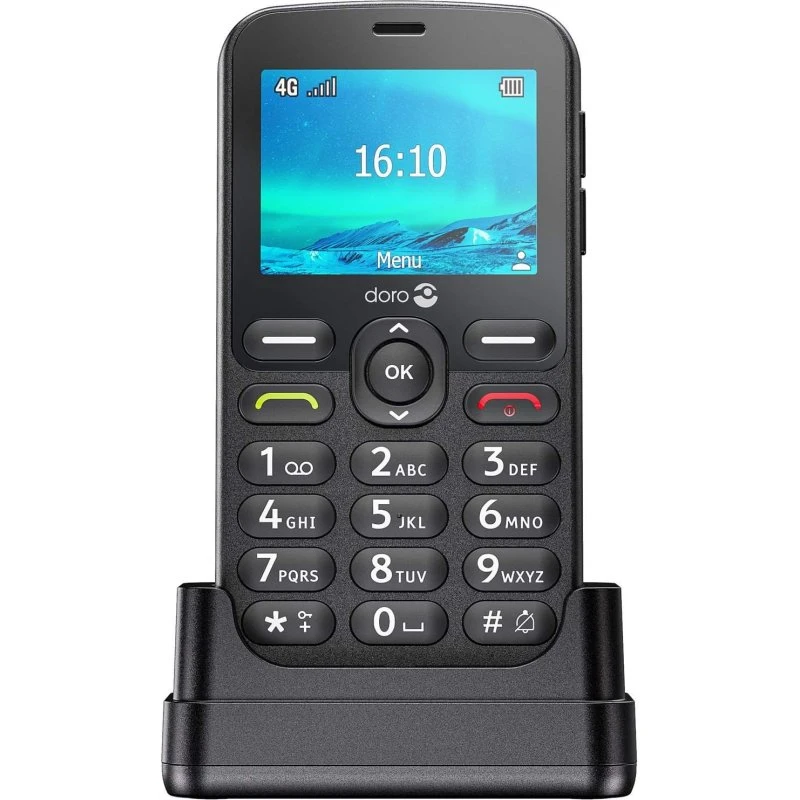 Doro 1881 4G Sort – Brugervenlig mobiltelefon med bred skærm og sikkerhedsknap