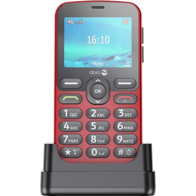 Doro 1881 4G Rød – Brugervenlig mobiltelefon med bred skærm