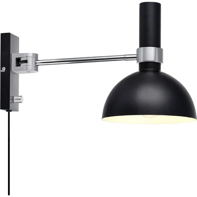 Markslöjd Larry Væglampe Sort/Børstet Messing 40cm