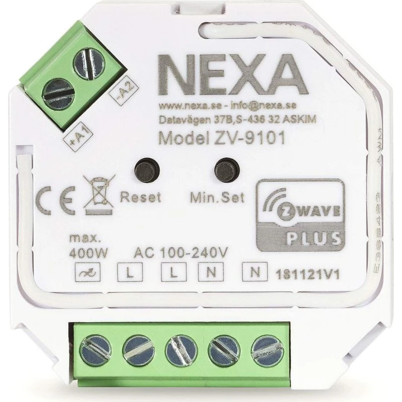 Nexa ZV-9101 Z-Wave Plus Lysdæmper, Hvid