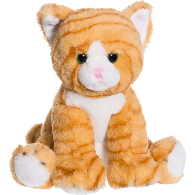 Teddykompaniet Mimmi, orangestribet plyskat, 23 cm, maskinvaskbar