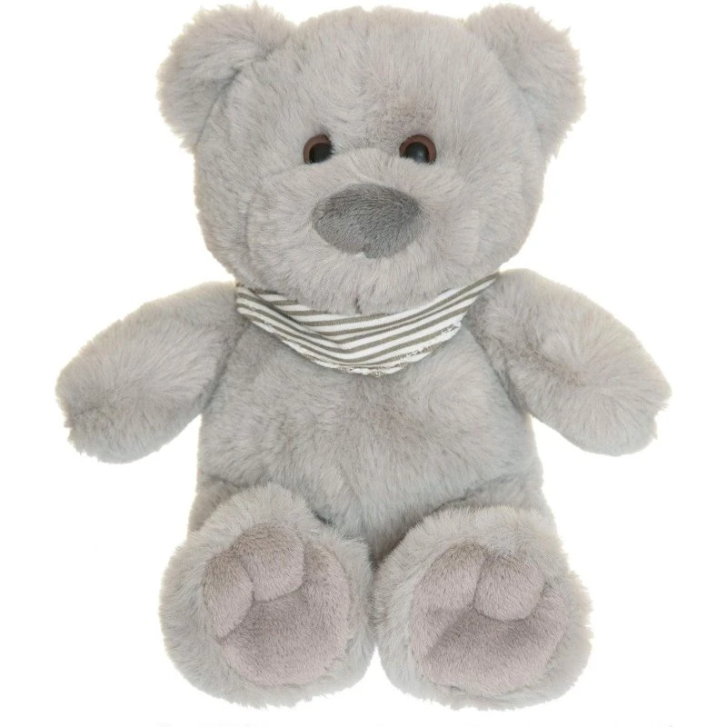 EcoFriends Malte, Grå Bamse 25 cm, Blød Pels & Økologisk Tørklæde