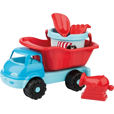 Pirat strandsæt med lastbil, spand, skovl, rive og piratkanon