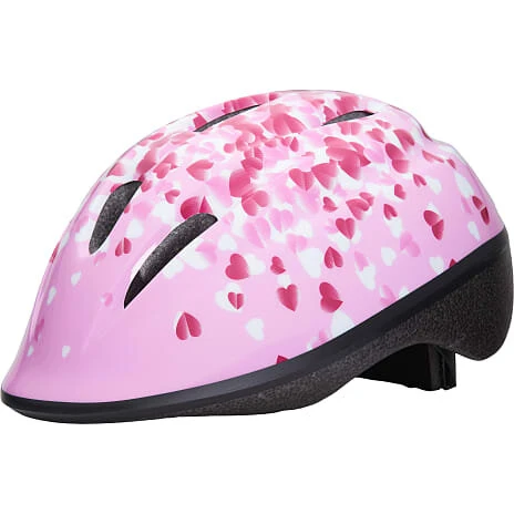 CSI Cykelhjelm, pink med hjerter – str. 46-53 cm