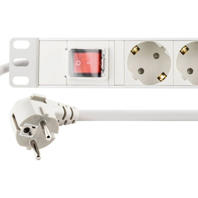 Deltaco GT-8531 White Strømskinne med Afbryder 8xCEE 7/4, 3m, 4000W