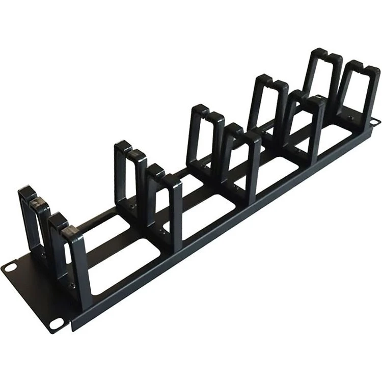 Deltaco 19" Kabelmanagement 1U, sort, stativmonterbart