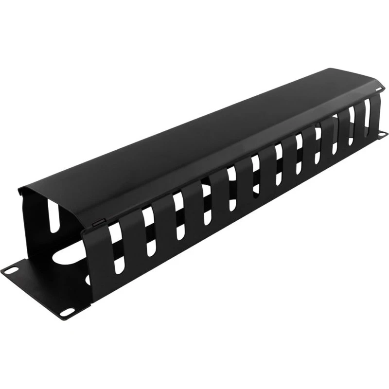 Deltaco 2U 19" Kabelstyringsstang, sort