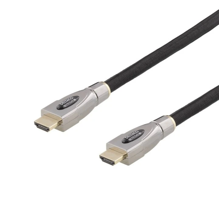 DELTACO PRIME HDMI-4100 10m, Textile, Sort, 4K med Ethernet