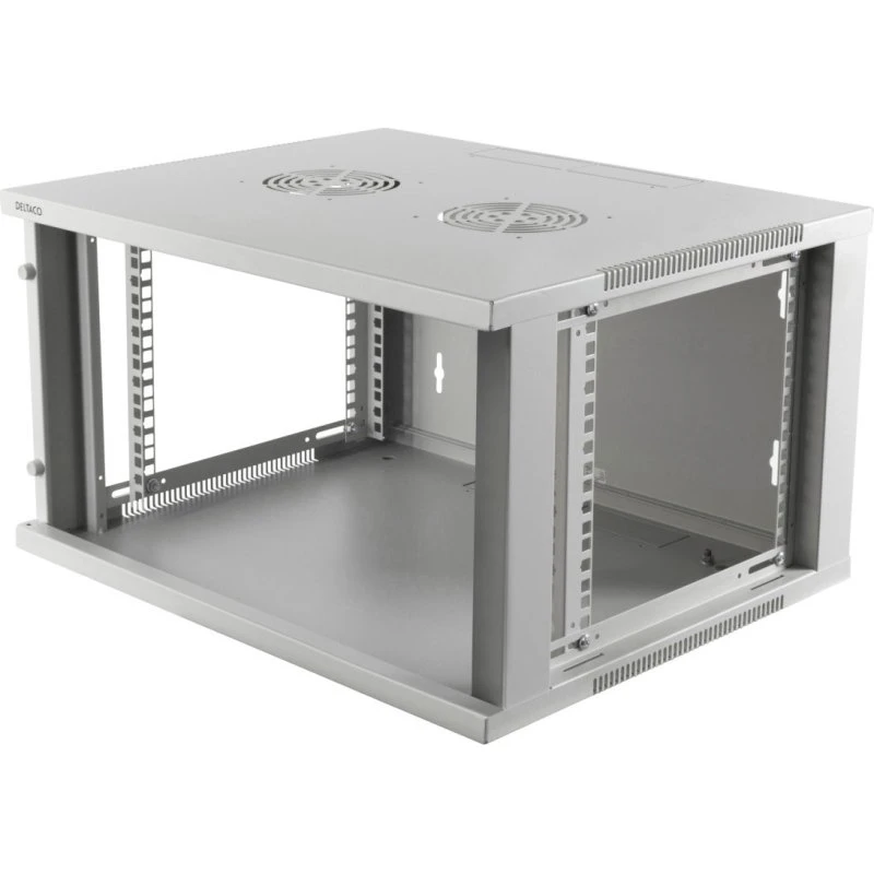 Deltaco 19" 6U Vægmonteret Rackkabinet Hvid