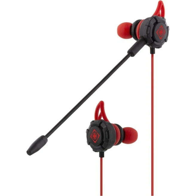 DELTACO GAMING In-Ear-headset med aftagelig mikrofon, sort/rød