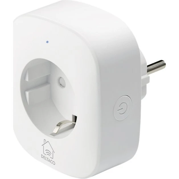 Deltaco SH-P01E Smart Home Plug 10A med energimåling, hvid