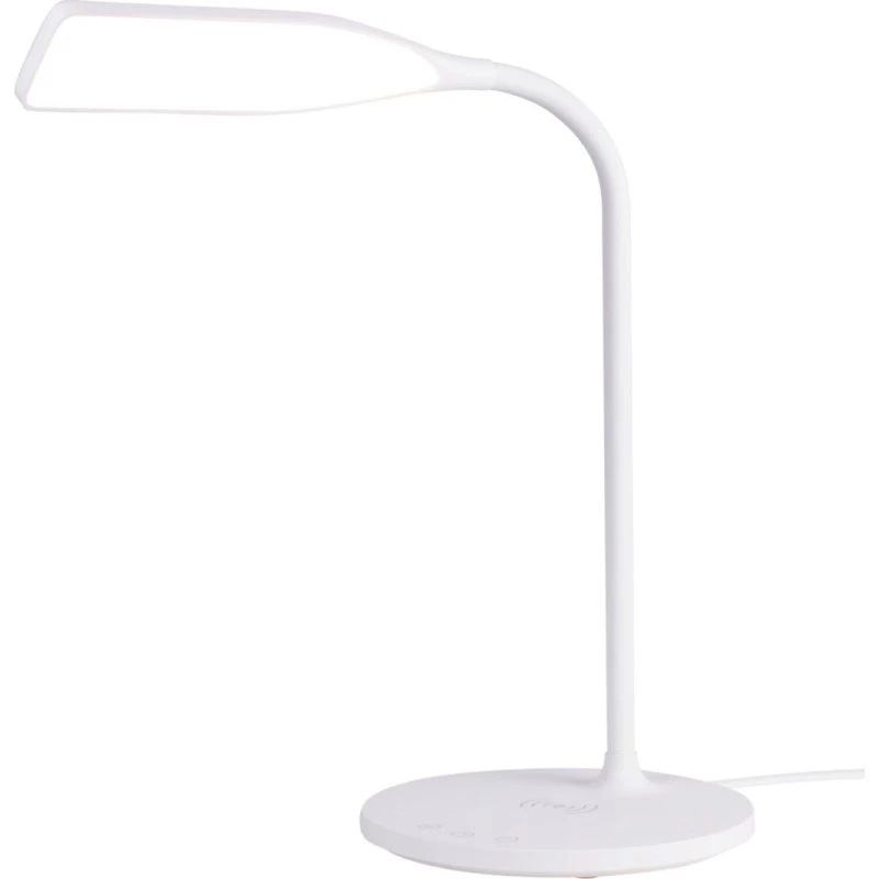 Deltaco Office LED Bordlampe med Qi-oplader, Hvid