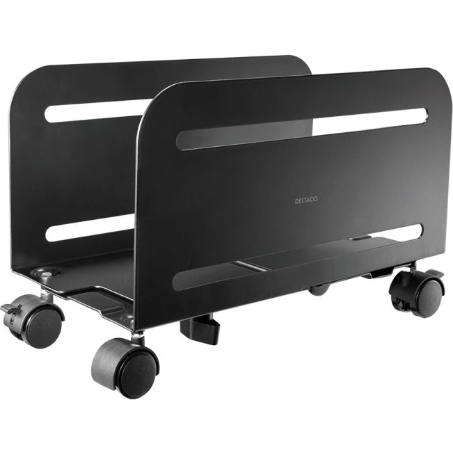 DELTACO Universal Mobile CPU Stand, sort, 10 kg