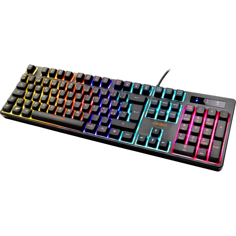 Deltaco DK310 Mekanisk Gaming Tastatur, RGB, Røde Switche, Sort