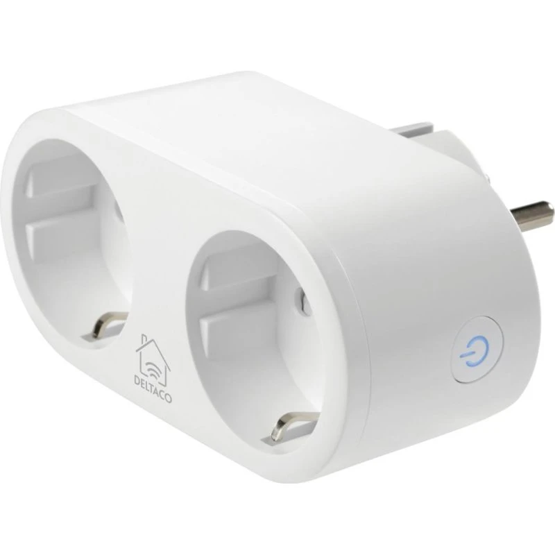 Deltaco Smart WiFi Dobbelt Stikudtag 13A/2400W med Energimåler