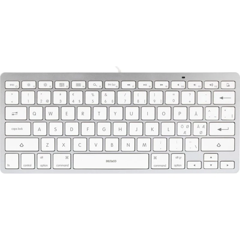 Deltaco TB-126-C USB-C Tastatur, Nordisk, Sølv