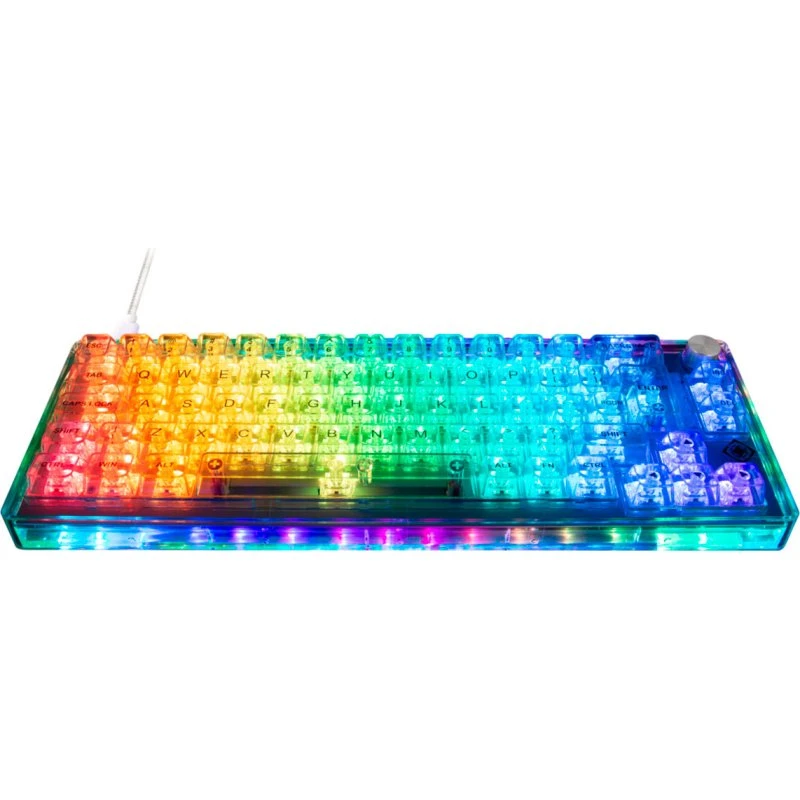 Deltaco DK460 Transparent Mekanisk Gaming Tastatur - Nordisk - Uden Numpad