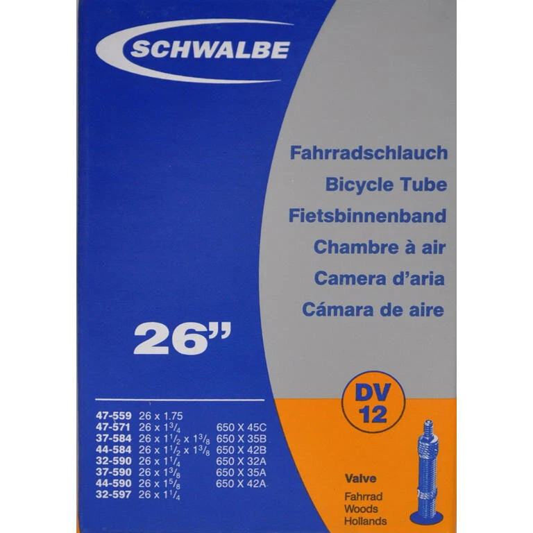 Schwalbe slange 26 x 1 3/8–2,50 Dunlop DV40 (40 mm)