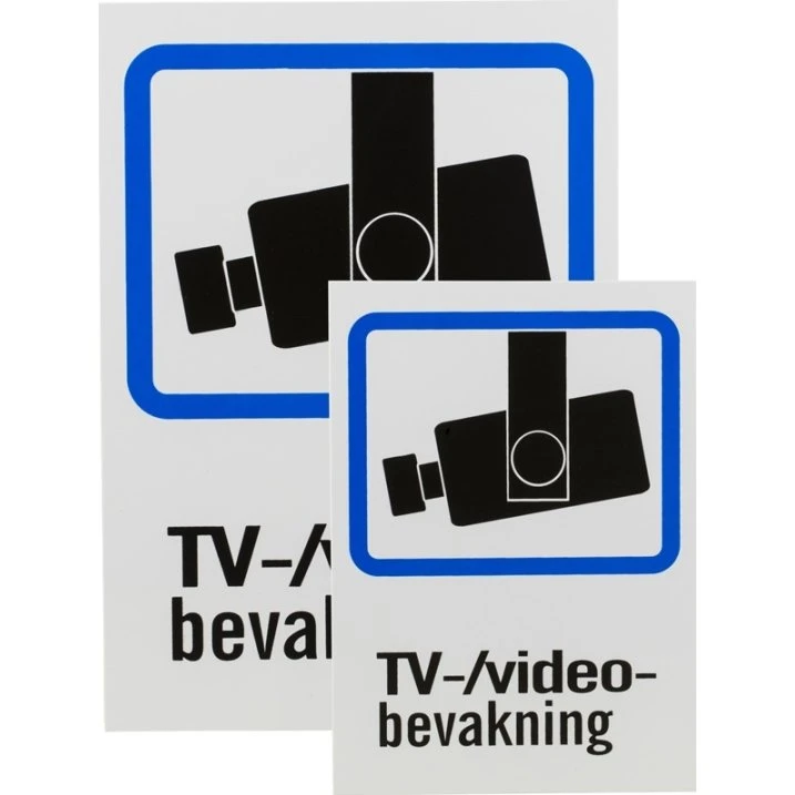 Deltaco Plastskylt TV/Video-overvågning A4 & A5