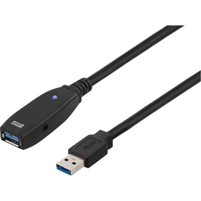 DELTACO USB 3.0 Aktiv Forlængerkabel 2m Type A-A