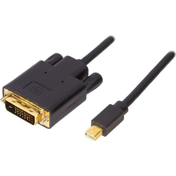 Deltaco Mini DisplayPort til DVI 2m Sort