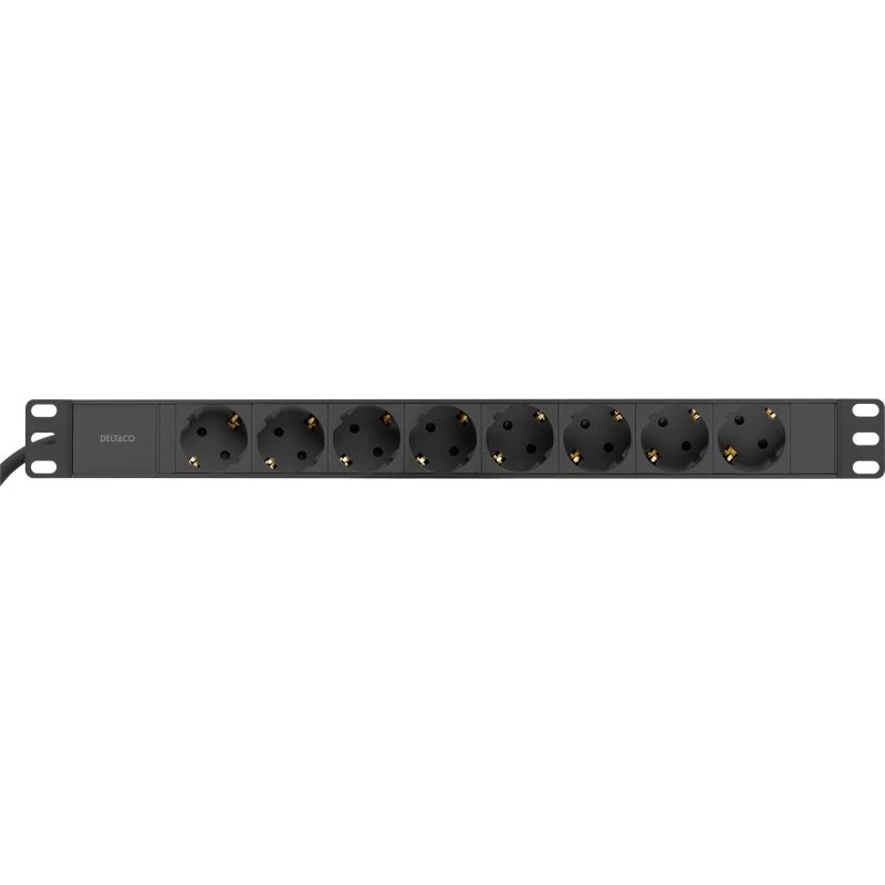 DELTACO GT-8629 Strømskinne 8xCEE 7/4, 1xCEE 7/7, 3m, sort