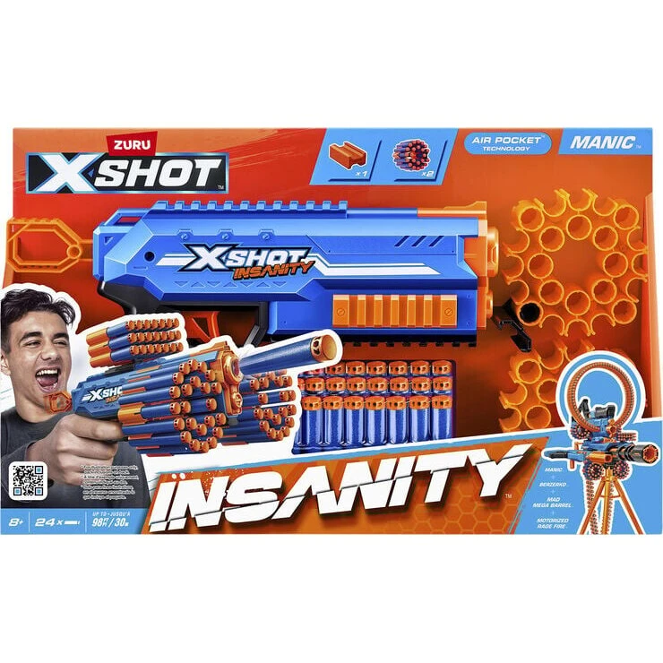 X-Shot Insanity Manic – skumpilkanon med 46 reservepile