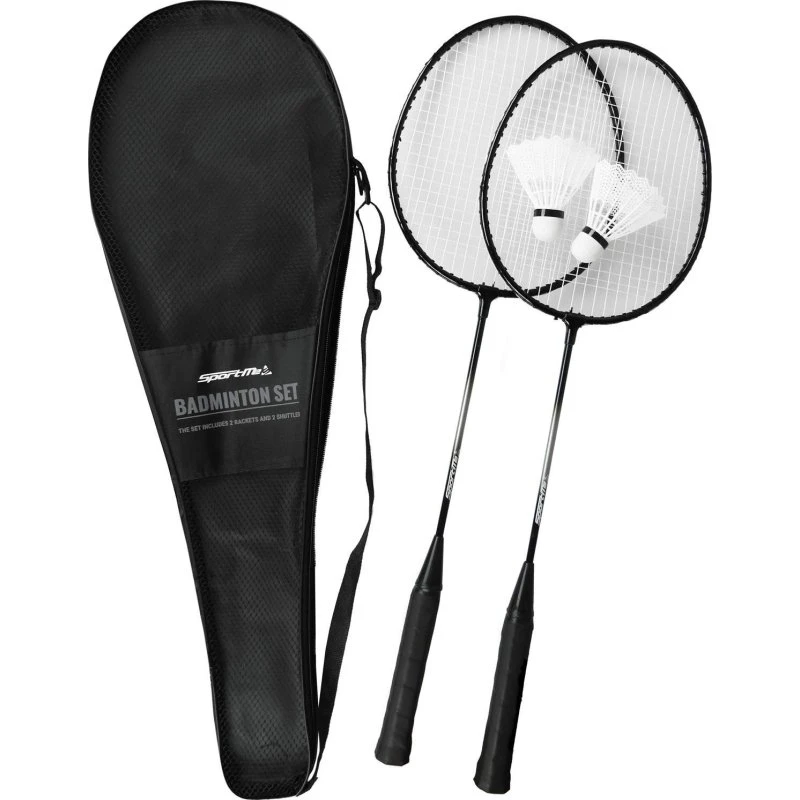 SportMe Badmintonketchersæt med taske, sort med brune detaljer