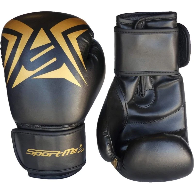 SportMe Boksehandsker 8 oz, sort med guldfarvet print