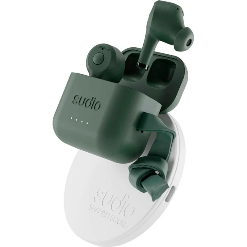 Sudio ETT Earbuds med LADD+ Qi-lader (30 timer) Grøn