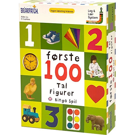 Første 100 tal og figurer bingospil til børn