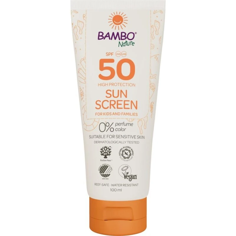 Bambo Nature Solcreme SPF 50 100 ml – uden farve og parfume