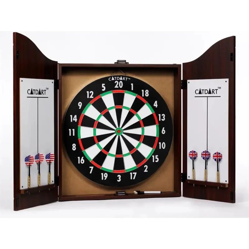 Stanlord Exclusive Dart 45cm Træskab med Dartskive og 6 Pile