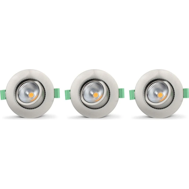 Llitt Lisa Dæmpbar Downlight 3000K 600lm 3-pak Børstet Stål