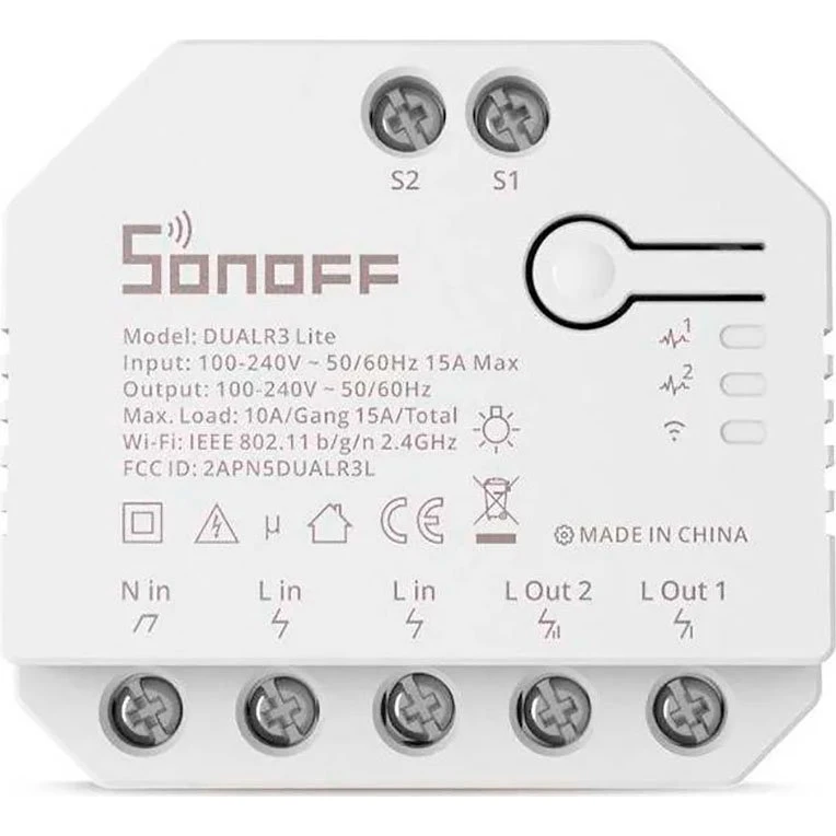 Sonoff Dual R3 Lite WiFi Smart Afbryder (2-vejs)