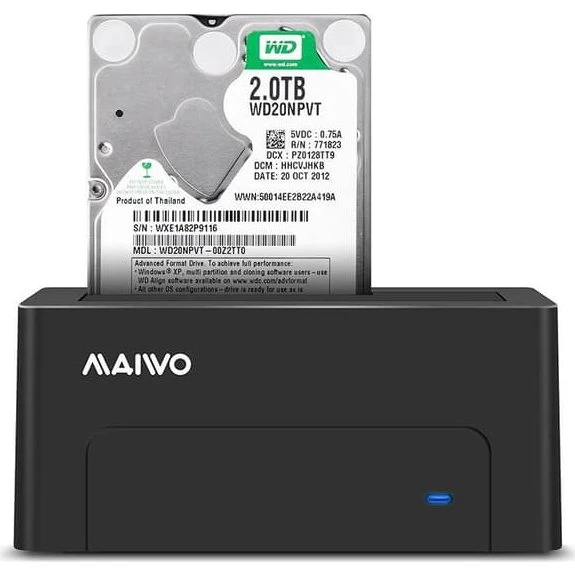 Maiwo K308C USB-C 3.1 Gen2 SATA Dockingstation, sort