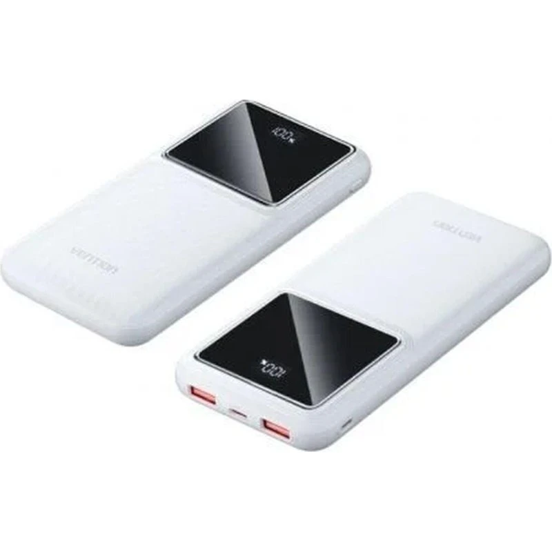 Vention FHKW0 10.000 mAh Powerbank Hvid med LED-display