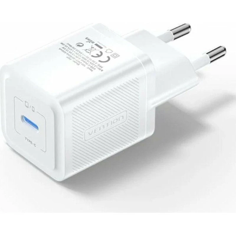 Vention FEPW0-EU USB-C 20W GaN vægoplader, hvid