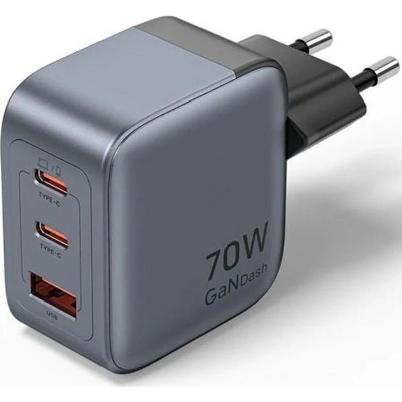 Vention FEXH0-EU 70W GaN Vægoplader 2× USB-C + USB-A Sort