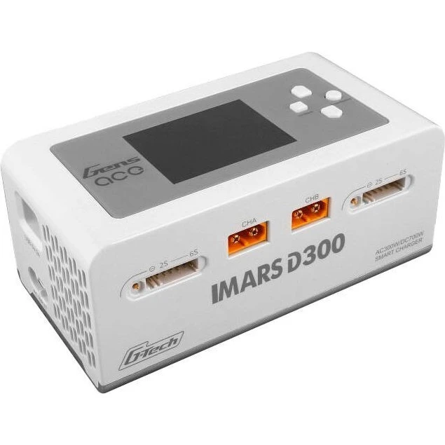 Gens Ace iMars D300 Dual Channel 300W AC/DC Batterioplader - Hvid
