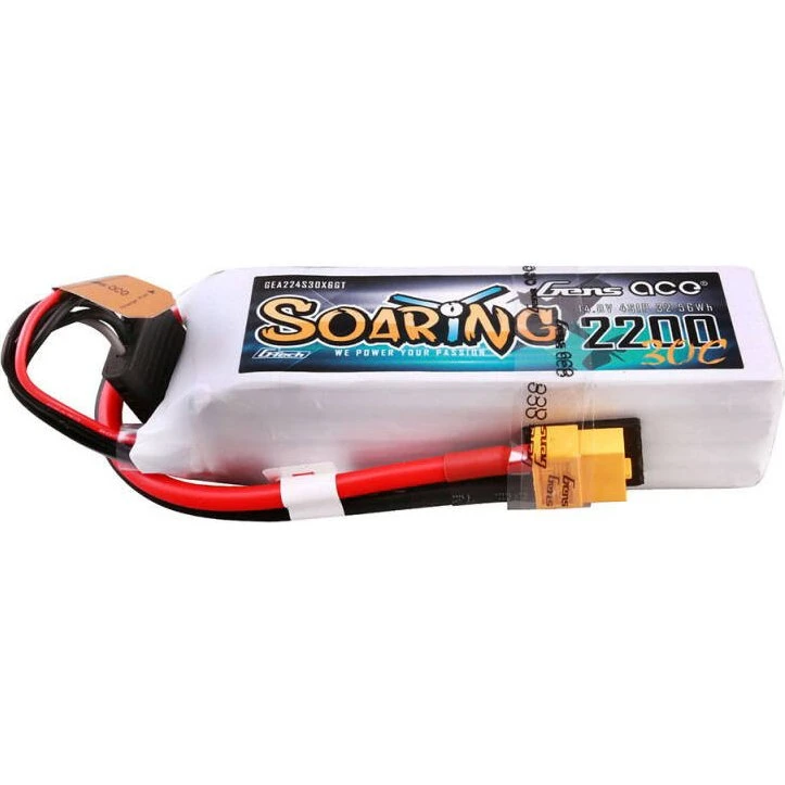 Gens ace G-Tech Soaring 2200mAh 14,8V 30C 4S1P Lipo-batteri med XT60