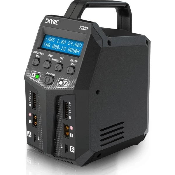 SkyRC T200 2x100W Oplader til Fjernstyret Køretøjer, LCD, AC/DC