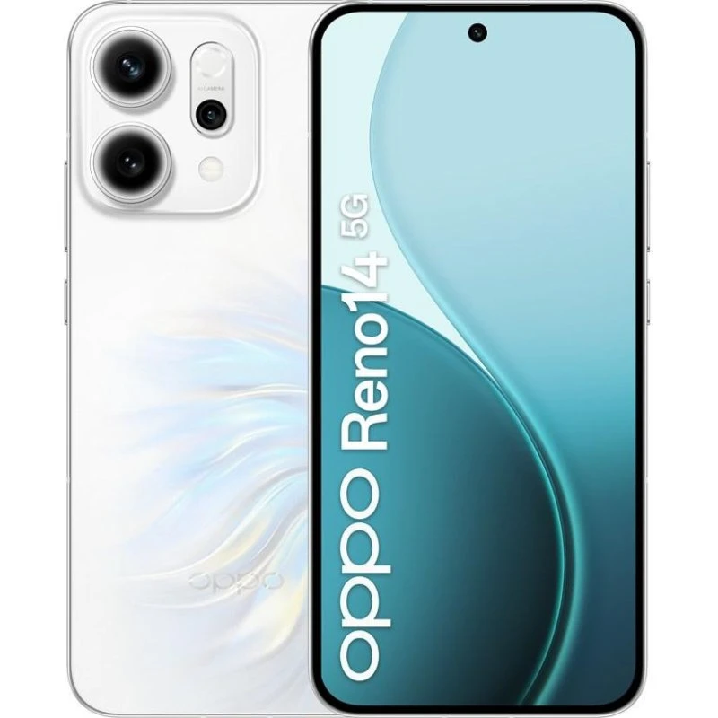 OPPO Reno14 5G DS, 6.59", 12GB RAM, 512GB, Hvid