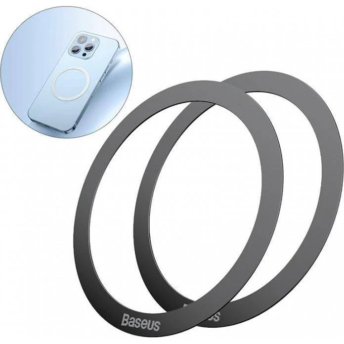 Baseus Halo Magnetisk Ring til MagSafe (sort, 2 stk.)