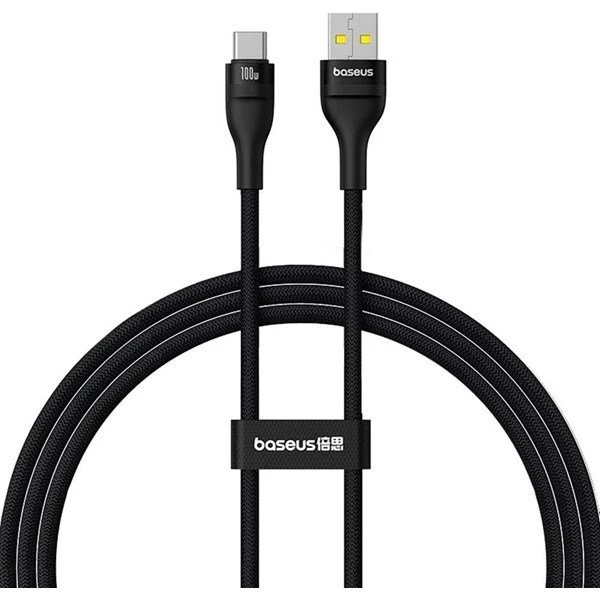 Baseus Flash 2 100W USB-A/C kabel, 1 m, sort