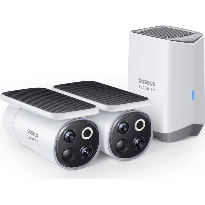 Baseus S1 Pro 3K Dual Outdoor Kamera - Hvid med Solpanel