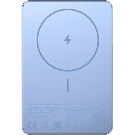 Xiaomi Super Slim Magnetic Powerbank 5000 mAh Blå