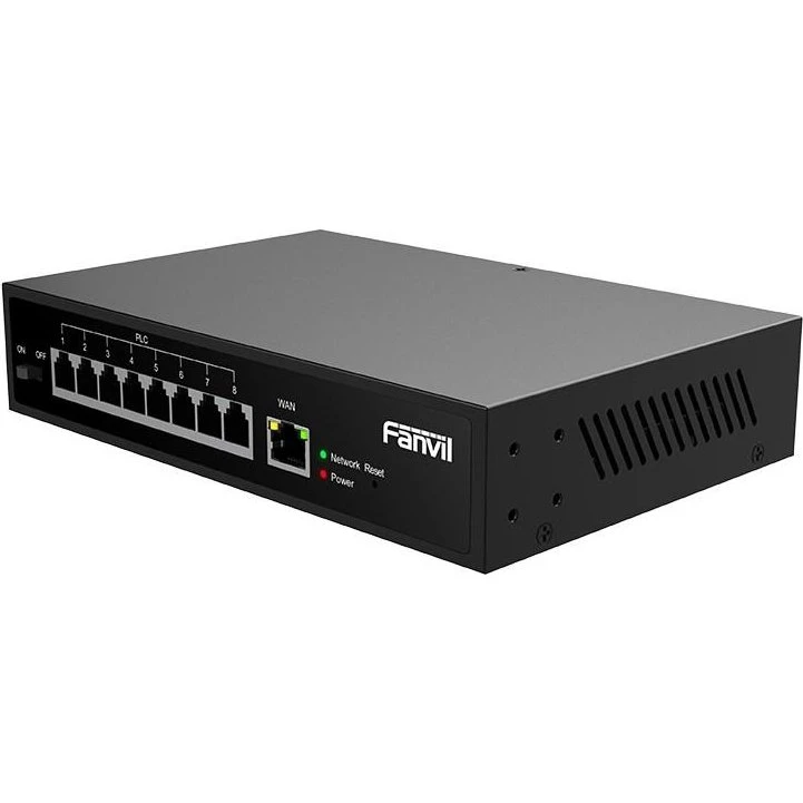 Fanvil PN8 8-port Fast Ethernet-switch, sort, PoE, unmanaged