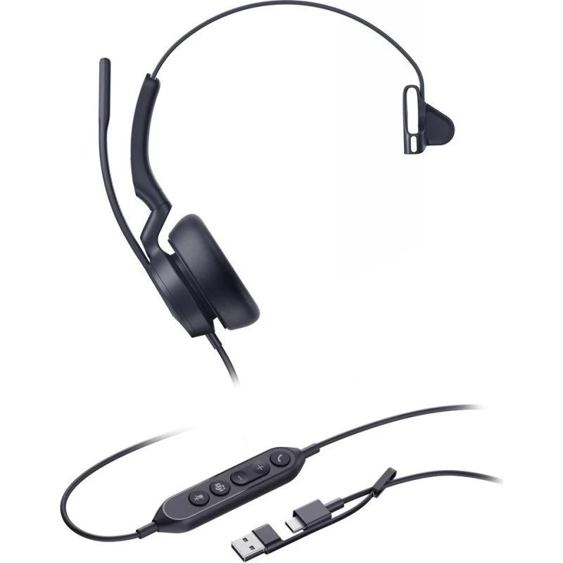 Yealink UH46 Mono Headset USB-C/A, Sort