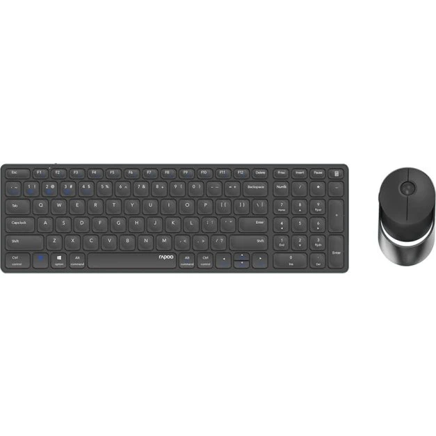 Rapoo 9750M Tastatur/Mus Sæt Mørkegrå Nordisk